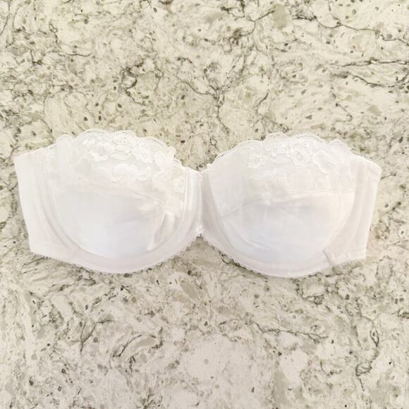 Vintage Push-up Bra Size 36B White Satin Lace Underwire Platex USA Made - Picture 1 of 10